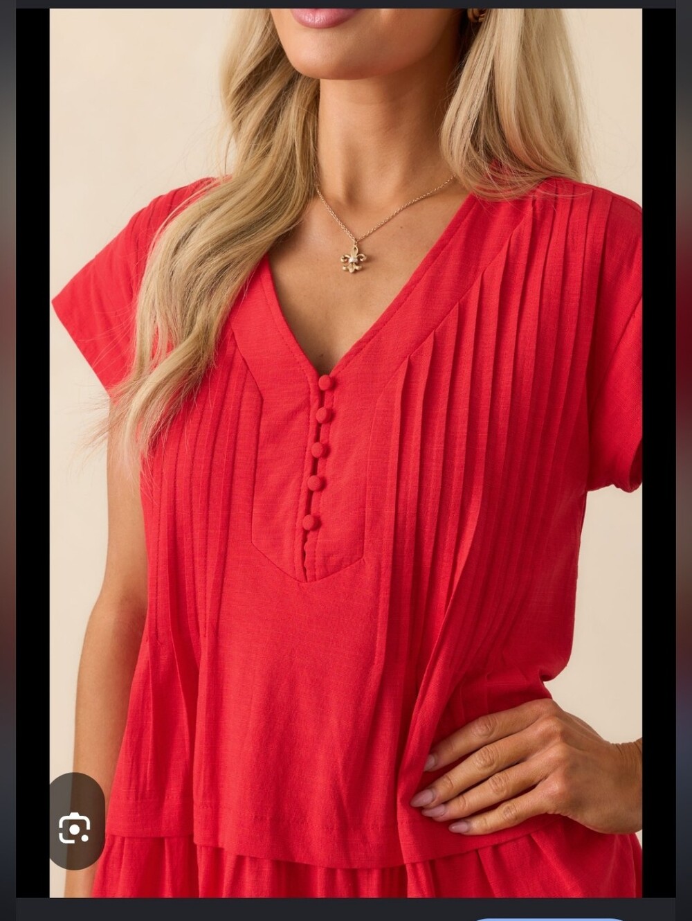 Casey KEY spring Top Coral Color Gold Star Fush Buttons Size XL